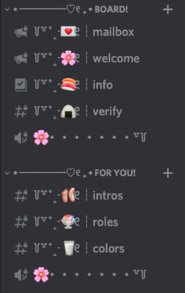 Pink themed/sakura GFX server's channels!