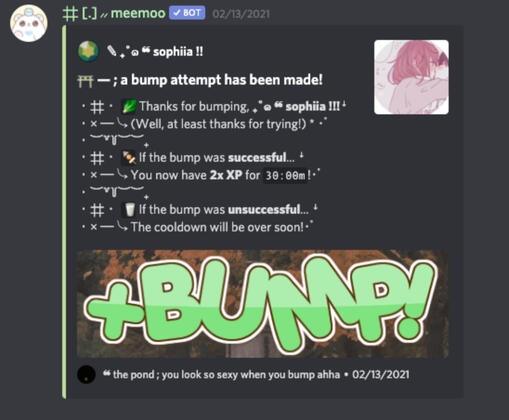Custom DISBOARD bump autoresponder built with Mimu!