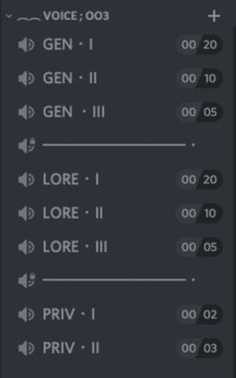 Simple colourless/minimalist voice channels for a small SMP server!
